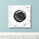 Schwarz-Weiß-Sonnenblumen Leinwanddruck (Insitu (Holzboden))