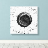 Schwarz-Weiß-Sonnenblumen Leinwanddruck (Insitu (Holzboden))