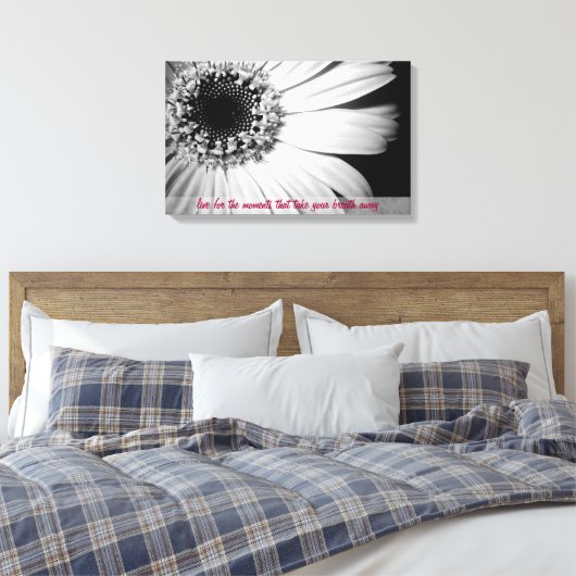 Schwarz-Weiß-Sonnenblumen mit Lebensangebot Leinwanddruck (Insitu (Schlafzimmer))