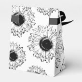 Schwarz-Weiß-Sonnenblumen-Party Geschenkschachtel (Rückseite)
