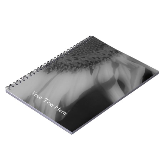 Schwarz-Weiß-Sonnenblumenblätter-Notebook Notizblock (Linke Seite)