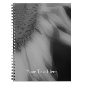 Schwarz-Weiß-Sonnenblumenblätter-Notebook Notizblock (Vorderseite)