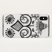Schwarz-Weiß-Sonnenblumenmuster Case-Mate iPhone Hülle (Rückseite (Horizontal))