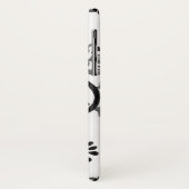 Schwarz-Weiß-Sonnenblumenmuster Case-Mate iPhone Hülle (Hinten/Links)