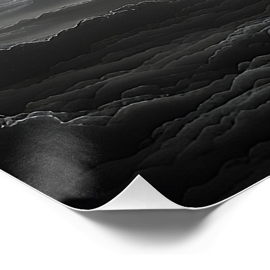 Schwarz-Weiß-Sonnenkollektor Hoch im Himmel Poster (Ecke)