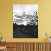 Schwarz-Weiß-Sonnenuntergang Foto Print Leinwand W (Insitu (Wohnzimmer))