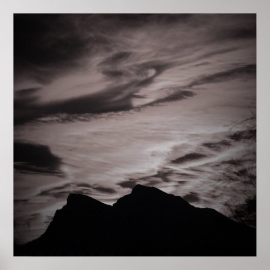 Schwarz-Weiß-Sonnenuntergang-Poster Poster (Vorne)