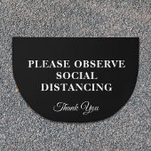 Schwarz-Weiß-soziale Distanziertheit Fußmatte