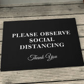 Schwarz-Weiß-soziale Distanziertheit Fußmatte