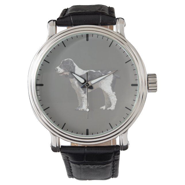 Schwarz-Weiß-Spanisch Armbanduhr (Vorderseite)