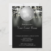 Schwarz-Weiß-Sparkling-Stars-Party Einladung (Vorderseite)