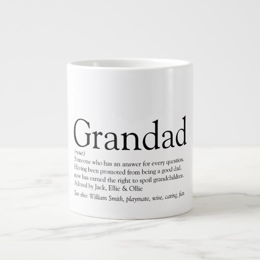 Schwarz-Weiß-Spaß Großoper Definition Jumbo-Tasse (Vorderseite)