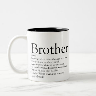 Schwarz-Weiß-Spaß Moderne Bruder-Definition  Zweifarbige Tasse