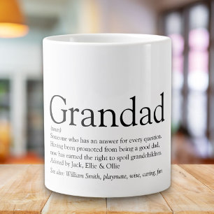 Schwarz-Weiß-Spaß Opa Opa-Definition Jumbo-Tasse