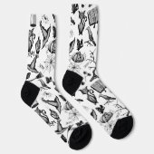 Schwarz-Weiß-Spaß Spooky Halloween Socken (Rechts)