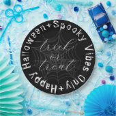 Schwarz-Weiß-Spider-Web Modernes glückliches Hallo Pappteller (Party)