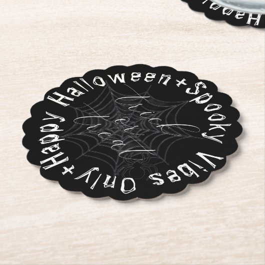 Schwarz-Weiß-Spider-Web Modernes glückliches Hallo Untersetzer (angewinkelt)