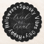 Schwarz-Weiß-Spider-Web Modernes glückliches Hallo Untersetzer (Vorderseite)