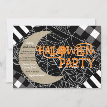 Schwarz-Weiß-Spiderweb-Patchwork-Halloween-Party