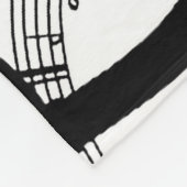 Schwarz-Weiß-Spiegelbild-Musik 2 Fleecedecke (Ecke)