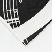 Schwarz-Weiß-Spiegelmusik Fleecedecke (Ecke)