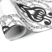 Schwarz-Weiß-Spiegelmusik Geschenkpapier (Rolleneckpunkt)