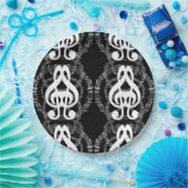 Schwarz-Weiß-Spiegelmusik Pappteller (Party)