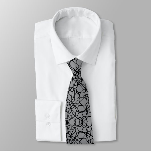 Schwarz-weiß spielerisch Quirky Geometric Monogram Krawatte (Gebunden)
