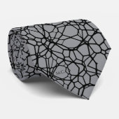 Schwarz-weiß spielerisch Quirky Geometric Monogram Krawatte (Gerollt)