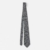 Schwarz-weiß spielerisch Quirky Geometric Monogram Krawatte (Rückseite)