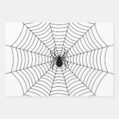 Schwarz-Weiß-Spinne auf WebHalloween-Muster Geschenkpapier Set (Vorderseite)