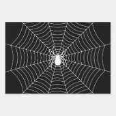 Schwarz-Weiß-Spinne auf WebHalloween-Muster Geschenkpapier Set (Vorderseite)