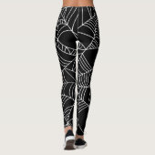Schwarz-Weiß-Spinnennetz Halloween Leggings (Rückseite)