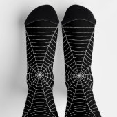 Schwarz-Weiß-Spinnennetz Halloween-Muster Socken (Oben)