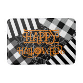 Schwarz-Weiß-Spinnennetz-Patchwork Halloween Badematte (Vorderseite)