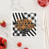Schwarz-Weiß-Spinnennetz-Patchwork-Halloween-Party Serviette (Beispiel)