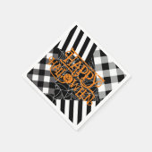 Schwarz-Weiß-Spinnennetz-Patchwork-Halloween-Party Serviette (Ecke)
