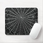 Schwarz-Weiß-Spinnennetze WebHalloween Mousepad (Mit Mouse)