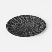 Schwarz-Weiß-Spinnennetze WebHalloween Pappteller (Schrägansicht)