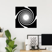 Schwarz-Weiß-Spiral-Design. Poster (Heimbüro)