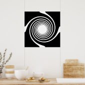 Schwarz-Weiß-Spiral-Design. Poster (Küche)