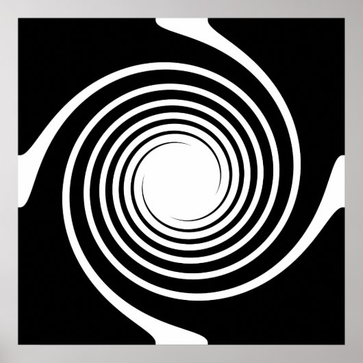 Schwarz-Weiß-Spiral-Design. Poster (Vorne)
