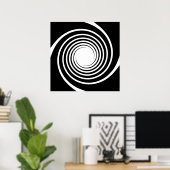 Schwarz-Weiß-Spiral-Design. Poster (Heimbüro)