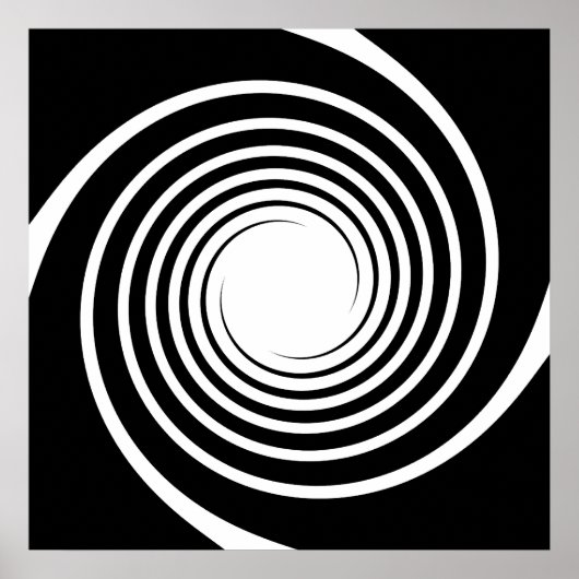 Schwarz-Weiß-Spiral-Design. Poster (Vorne)