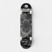 Schwarz-weiß Spiral Edgy Skateboard (Vorderseite)