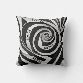 Schwarz-Weiß-Spiral "Focus" Kissen