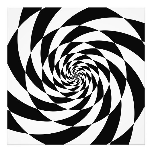 Schwarz-Weiß-Spiral Fotodruck (Vorne)