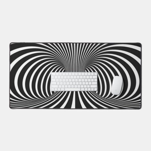 Schwarz-Weiß-Spiral Schreibtischunterlage (Tastatur & Maus)