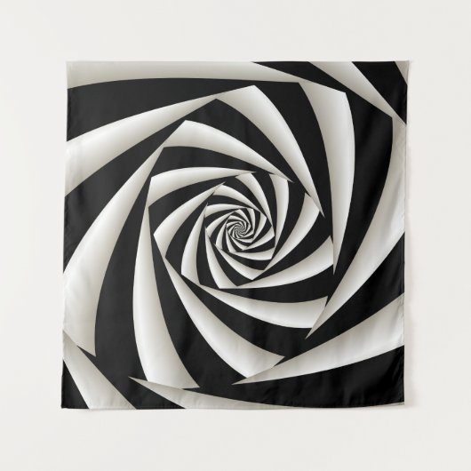 Schwarz-Weiß-Spiral Wandteppich (Vorderseite)