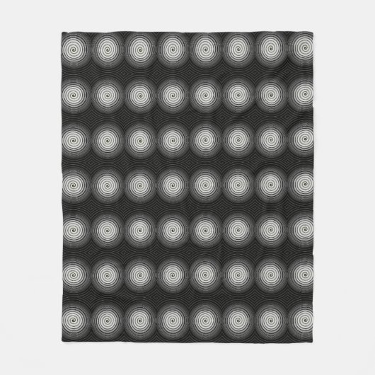 Schwarz-Weiß-Spirale Fleecedecke (Vorderseite)